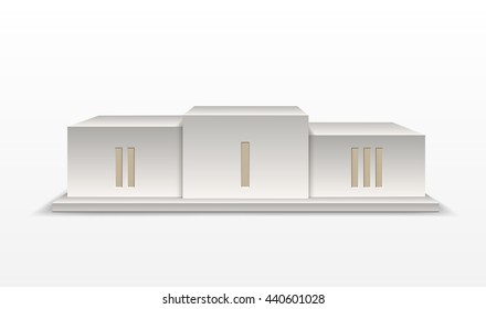 Podium winners isolated on white background. Vector illustration