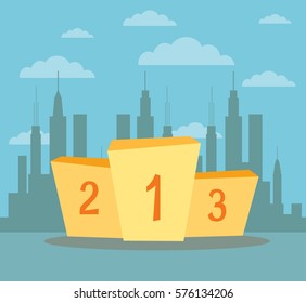 Podium winners for use in presentations . Stock vector illustration