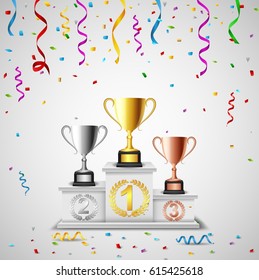Podium winners. Vector illustration