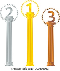 podium for the winners white
