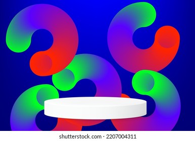 podium with worm pipe background spectrum theme science theme background can be use for advertisement brochure template banner website cover product package design presentation vector eps.