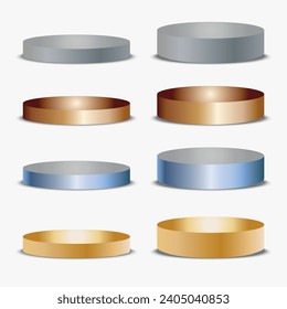 Podiums for advertising, great design for any purposes. Luxury scene design concept. Empty space background. Banner social media advertising. Vector abstract empty room. Empty podium.