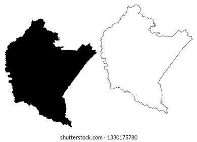 Podkarpackie Voivodeship (Administrative divisions of Poland, Voivodeships of Poland) map vector illustration, scribble sketch Subcarpathian Voivodeship (Subcarpathia Province) map