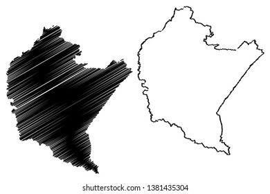 Podkarpackie Voivodeship (Administrative divisions of Poland, Voivodeships of Poland) map vector illustration, scribble sketch Subcarpathian Voivodeship (Subcarpathia Province) map