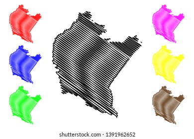 Podkarpackie Voivodeship (Administrative divisions of Poland, Voivodeships of Poland) map vector illustration, scribble sketch Subcarpathian Voivodeship (Subcarpathia Province) map