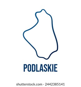 Podlaskie polish voivodeship smooth simplified map