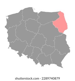 Podlaskie Voivodeship map, province of Poland. Vector illustration.