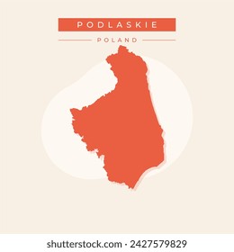 Podlaskie Voivodeship map, province of Poland. Vector illustration.