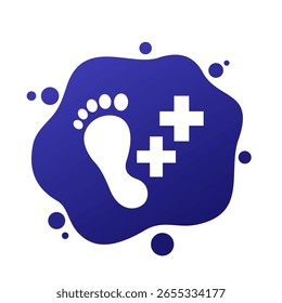 podology icon with a foot, vector