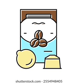 pods coffee package color icon vector. pods coffee package sign. isolated symbol illustration