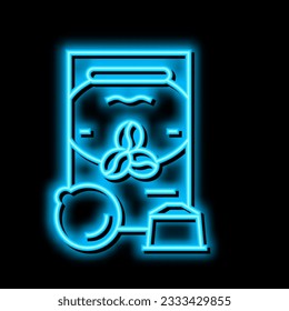 pods coffee package neon light sign vector. pods coffee package illustration