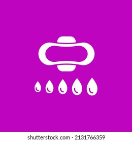 Pods Glyph Icon. Pods For Heavy Menstruation. Hygienically Products To Absorb Blood. Menstruation Concept. Filled Flat Sign. Isolated Silhouette Vector Illustration