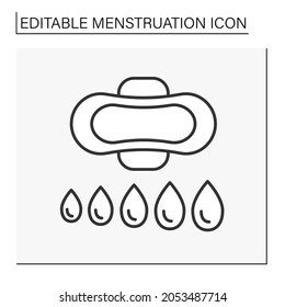  Pods Line Icon. Pods For Heavy Menstruation. Hygienically Products To Absorb Blood. Menstruation Concept. Isolated Vector Illustration. Editable Stroketion