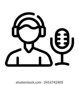 podsacter Line Icon Background White
