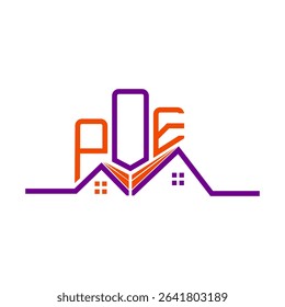 POE Real State logo design, POE simple and modern logo. POE luxurious alphabet design  