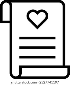 Gedichtsymbol. Dünnes lineares Design einzeln auf weißem Hintergrund