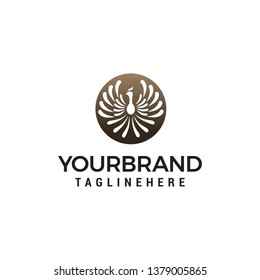 Poenix circle logo design concept template vector