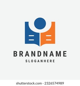 Poeple book logo vector. Education logo template design concept, 