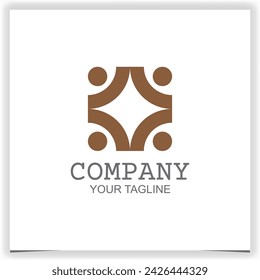 poeple community team work logo design vector