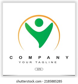 poeple family care logo premium elegant template vector eps 10