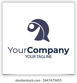 poeple speech bubble logo design template vector