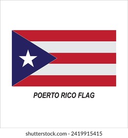 Poerto rico flag vector isolated on white background.