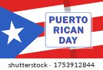 Poerto Rico Independence Day vector poster with national flag and text. All elements are isolated with the ability to edit.