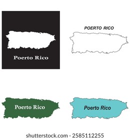 Poerto Rico map vector illustration symbol design