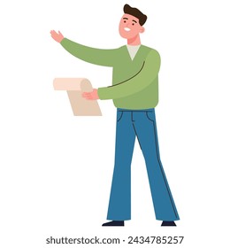 poet man cartoon illustration vector