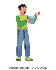poeta hombre leyendo ilustración vectorial