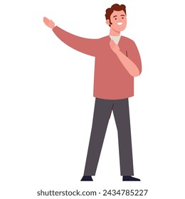 poeta hombre de pie ilustración vector