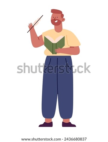 poet man standing illustration vector