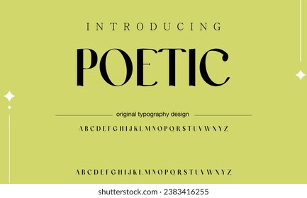 Poetic luxury alphabet font. Typography urban style fonts for fashion, retail, feminine, beauty care, jewelry logo design