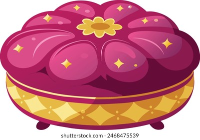 poetic pouf vector art illustration