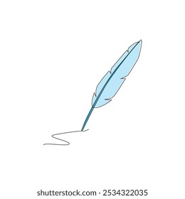 Poesie durchgehende Linie Zeichnung Design Vorlage gut für die Feier Nutzung. durchgehende Linienelementdarstellung. Vektorlineart. Monoline Asset.