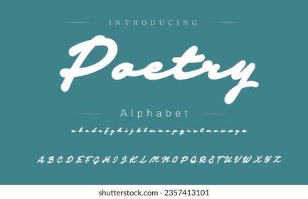 Poetry Font. Alphabet. Script. Typeface. Label .Vintage typeface. For labels and different type designs