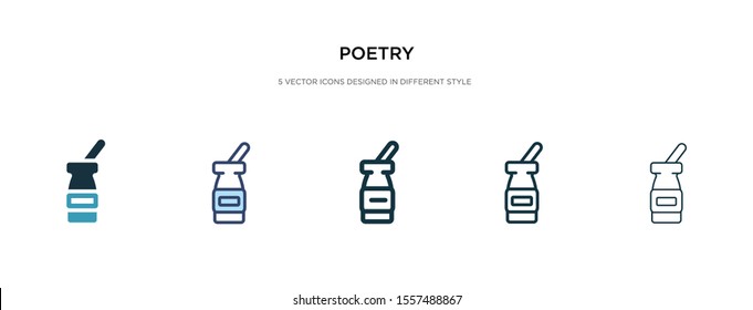 poetry icon in different style vector illustration. two colored and black poetry vector icons designed in filled, outline, line and stroke style can be used for web, mobile, ui