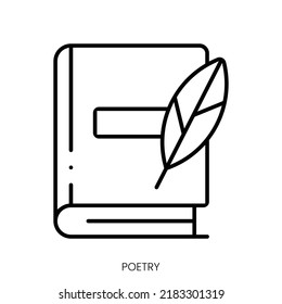 poetry icon. Linear style sign isolated on white background. Vector illustration