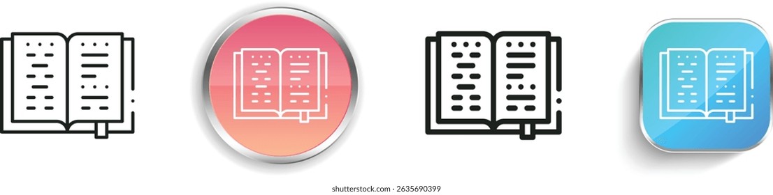 poetry icon. Thin Linear, Regular and Button Style Design Isolated On White Background
