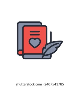 poetry icon. vector.Editable stroke.linear style sign for use web design,logo.Symbol illustration.