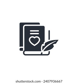 poetry icon. vector.Editable stroke.linear style sign for use web design,logo.Symbol illustration.