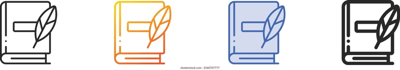 poetry icon.Thin Linear, Gradient, Blue Stroke and bold Style Design Isolated On White Background