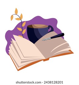 poetry open book illustration vector