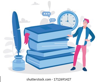 Poetry, poem , literature writing and classic culture science. Vector illustration for web banner, infographics, mobile. 