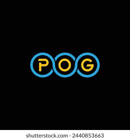 POG creative letter shield logo design vector icon illustration