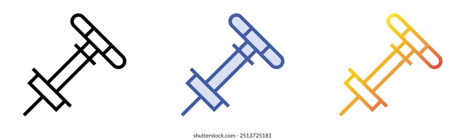pogo stick icon. Linear, Blue Fill and Gradient Style Design Isolated On White Background
