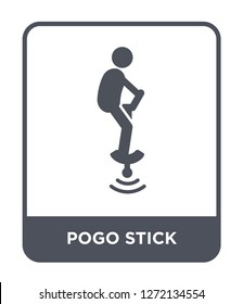 pogo stick icon vector on white background, pogo stick trendy filled icons from Free time collection, pogo stick simple element illustration