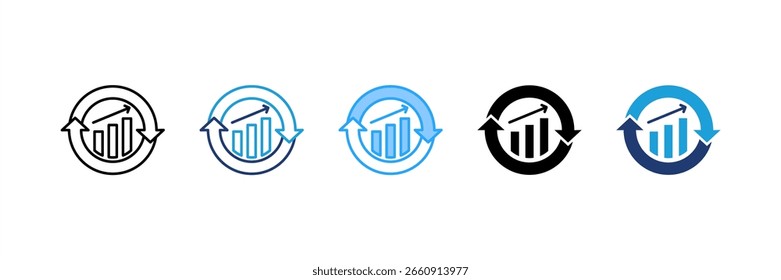 Conjunto de iconos de progreso colección de estilos múltiples