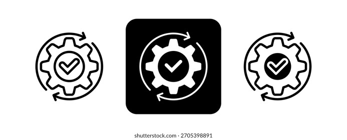 Pogress Solid color and black line drawing vector illustration set
