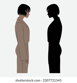 The Poignant Beauty of Adult Alone Girl Sad Style Silhouettes with Portrait.